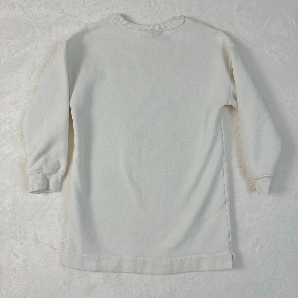 Zara Minnie Mouse Sweatshirt Dress Kids 9 Cream Excellent Disney Vintage Style‎